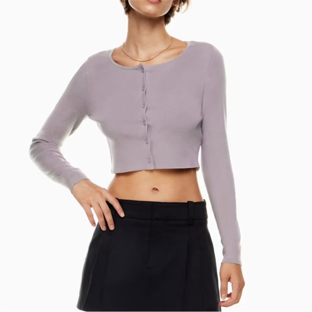 Aritzia Izzy Women's Lavender Cropped Cardigan